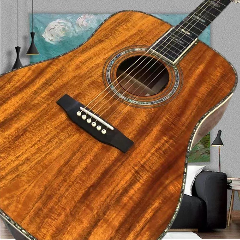 41 Inch D45 KOA Body Acoustic Guitar Ebony Neck Fixed Bridge Dynamic Balance Solid Top Beginner Free Shipping Hot Selling