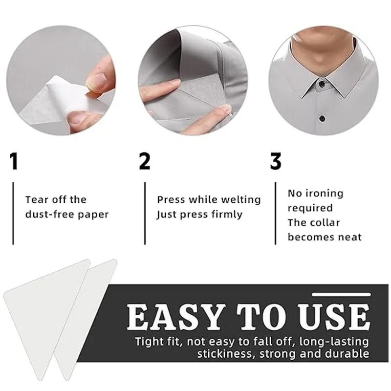 Stand Collar Shaper Stickers Adhesive Anti Curl Collar Stays Prevent Deformation Polo Shirts Shaping Patch Avoid Roll Fixed Pads