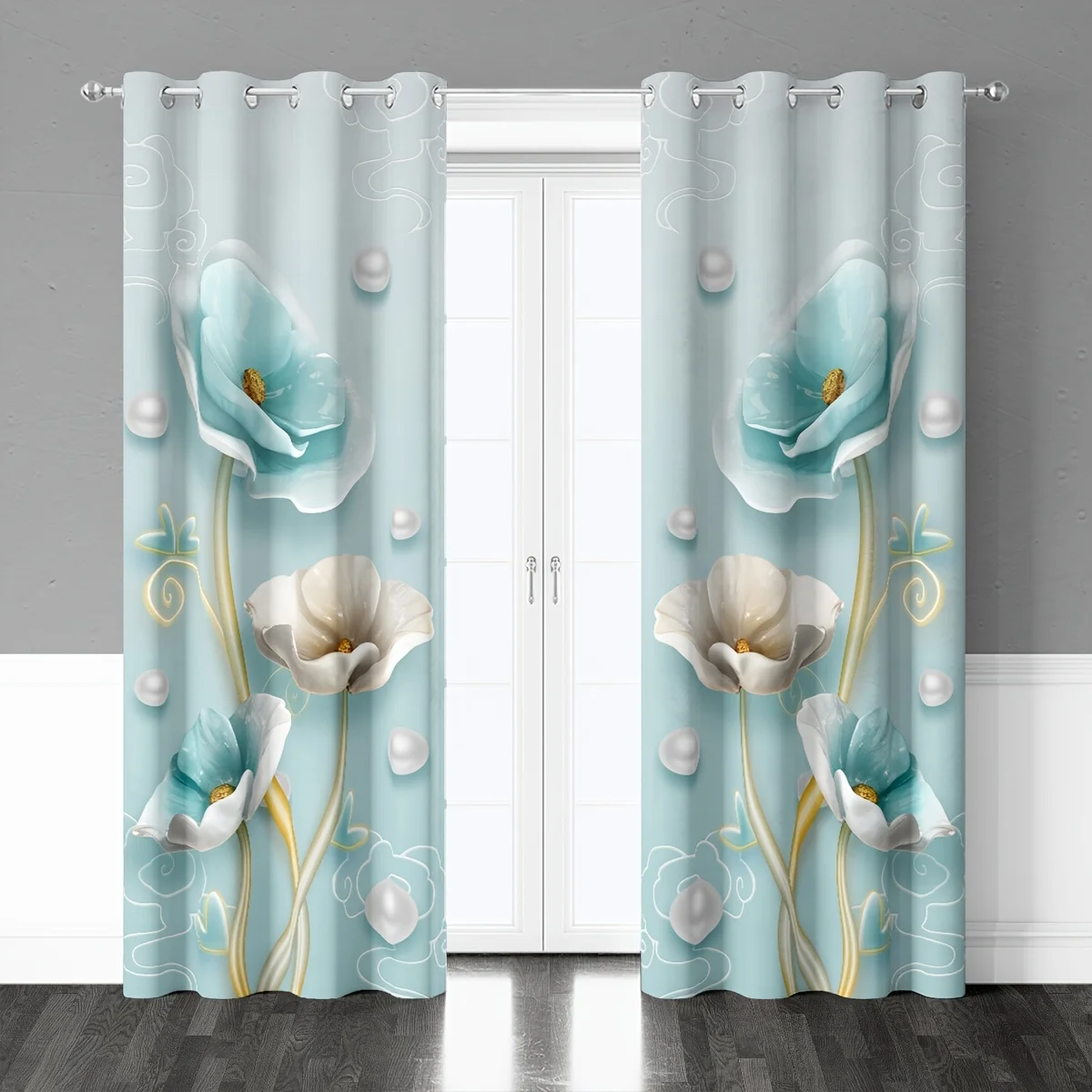 

Luxury Diomand Gold Flower Floral Elegant Curtains Blinds For Kids Bedroom Living Room Bathroom Kicthen Door Hall Home Decor