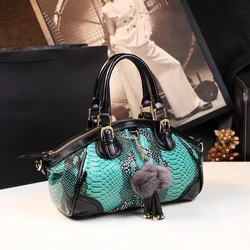 New Fashion Serpentine Women Handbags European Design Leather Ladies Shoulder Bags Female Girl Brand Luxury Crossbody Hobos Bag