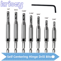 1 Set Self Centering Hinge Drill Bits Set Door Cabinet Pilot Holes HSS Hex Groove Centering Hinge Tapper Core Pilot Hole Puncher