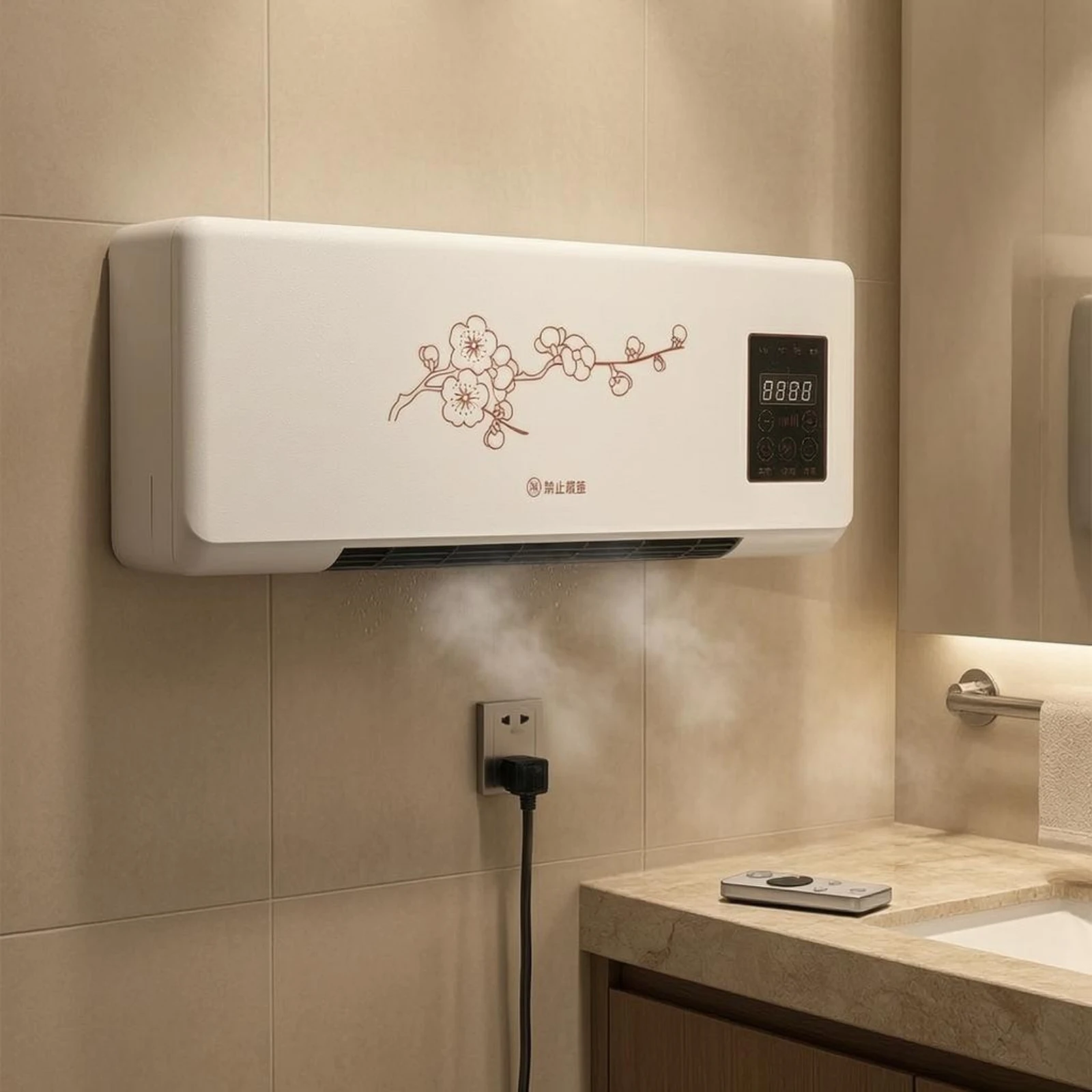 Indoor Cooling and Heating Unit Digital Control Panel Wall-Mounted Air Conditioner Air Conditioner Heater Combo Front Grille