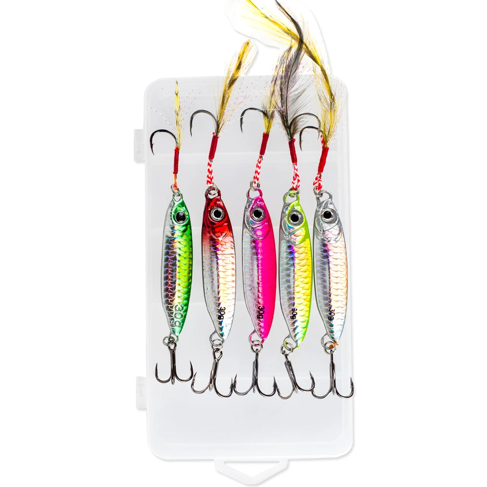 5 Stück Langsam Sinkende Angelköder 7g-30g Casting Jig Laser-Hartköder Angelzubehör Angelköder – Detail 5