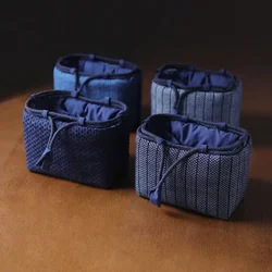 Teacup Bag Portable Travel Tea Set Storage Bag Tea Pots Four Or Six Cups Large Cloth Bag Outdoor Organizer Denim Organizer