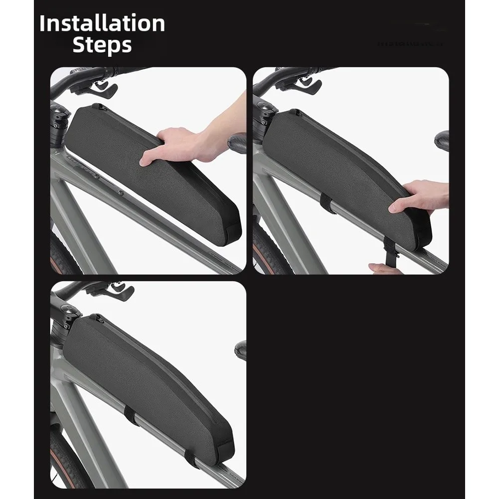 

Велосипедная верхняя сумка-труба для хранения велосипедной рамы Водонепроницаемая сумка для хранения велосипедной рамы Велосипедная сумка Черный бесшовный процесс напряжения Вместимость 1,9 л