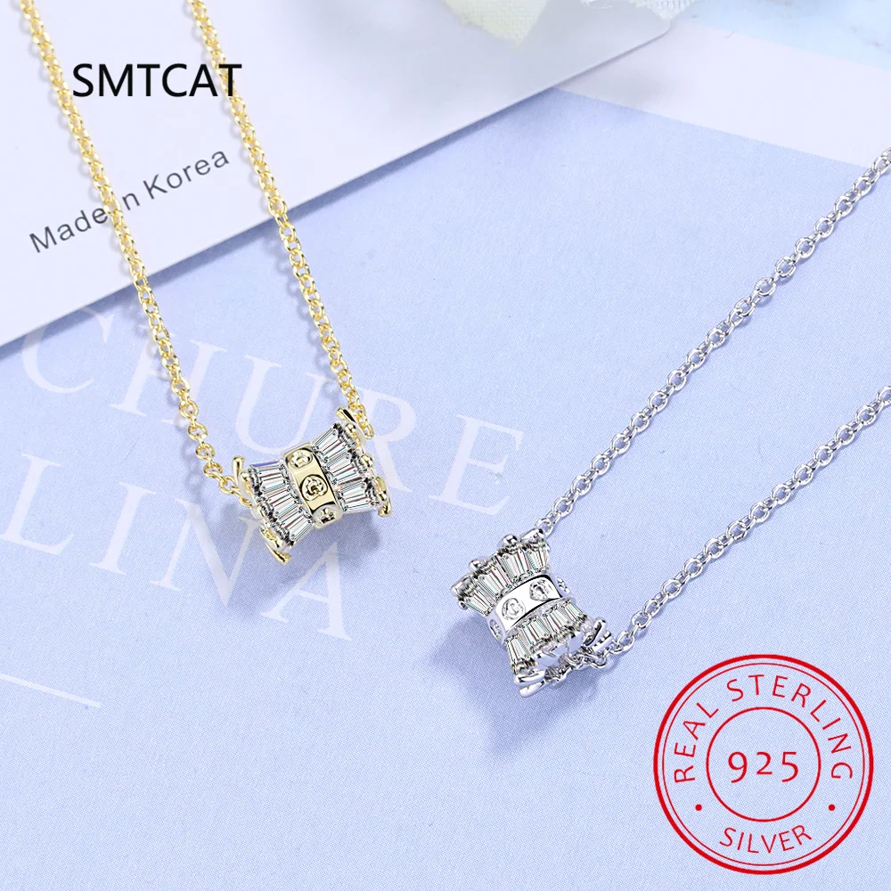 1.6CTTW All 3mm Colorless Moissanite 925 Sterling Silver Pendant for Women Elegant Unique Necklace Luxury Quality Jewelry