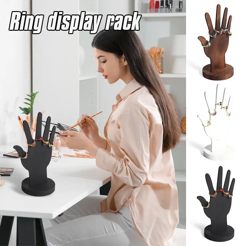 1pcs Wooden Hand Form Jewelry Display Standalone Mannequin Finger Hand Display Bracelet Ring Stand Holder Jewelry Rack New