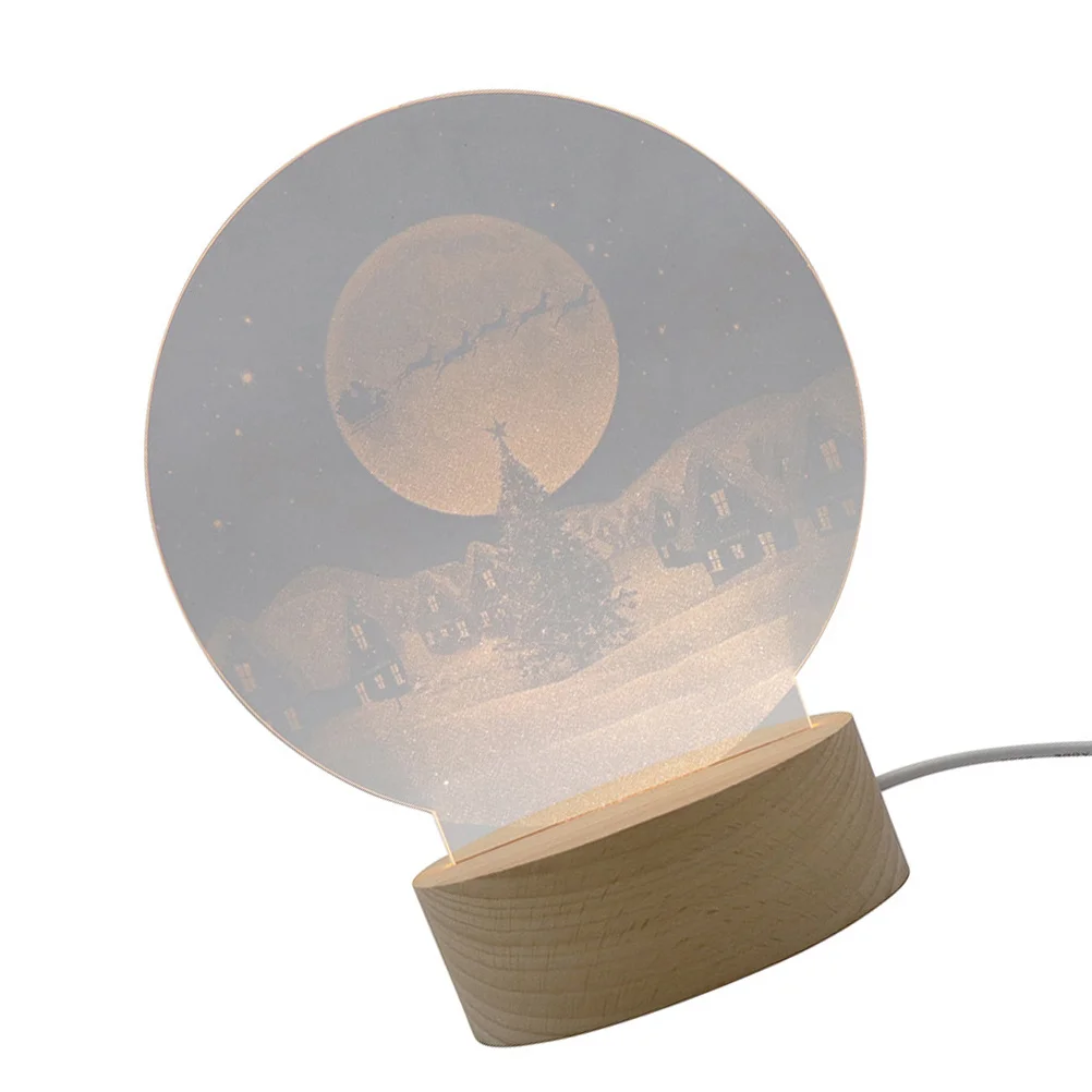 Świąteczna lampka nocna LED z motywem Świętego Mikołaja, dekoracyjna lampa festiwalowa na biurko, akrylowa lampka nocna w stylu bożonarodzeniowym, wytrzymała konstrukcja.