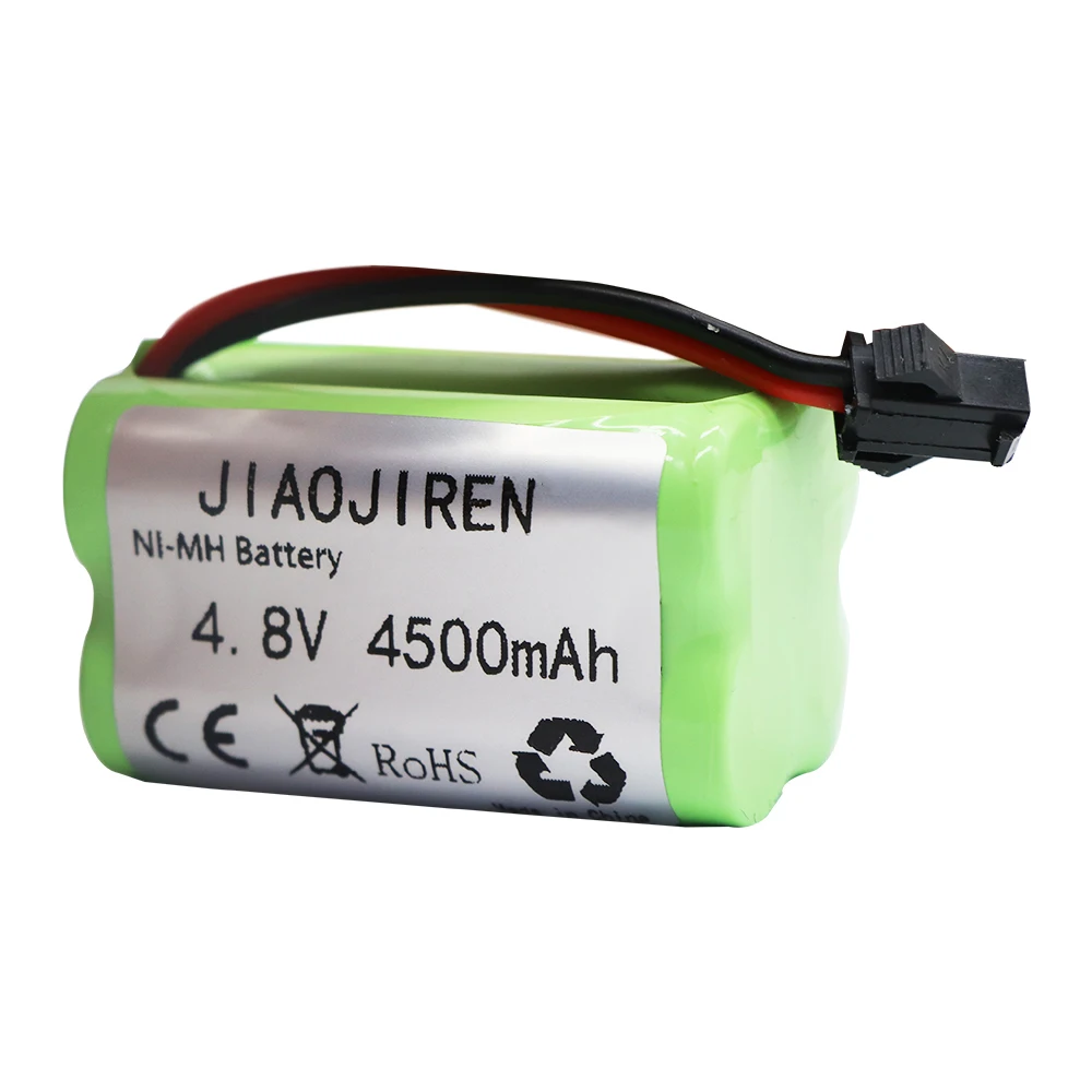 (SM Plug) Ni-MH 4.8v 4500mah Battery + USB Charger For Rc toys Cars Tanks Robots Boats Guns 4* AA 4.8v Rechargeable Battery Pack