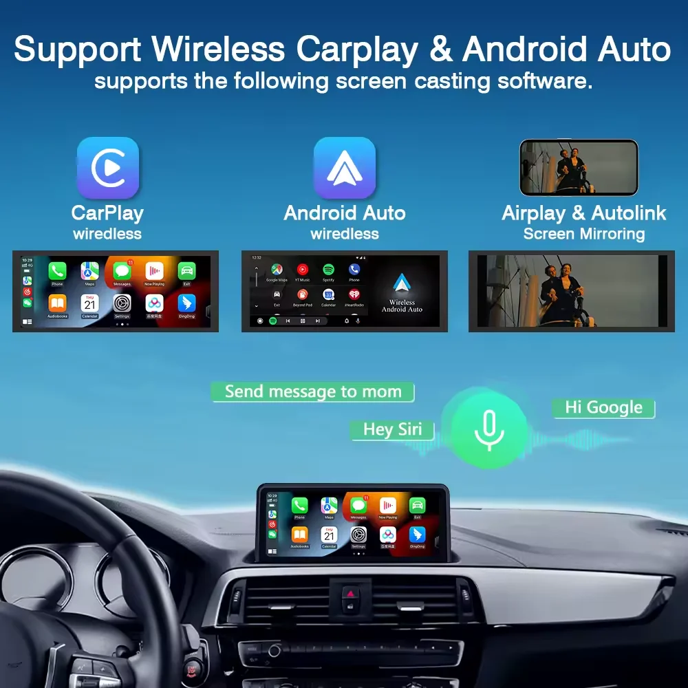 Bonroad 10.25 Inch Linux Wireless Carplay Android Auto Car Radio For BMW Series 1 2 3 4 F20 F21 F22 F30 F31 F32 F33 F34 F36 2013-2017 GPS Navigation Multimedia