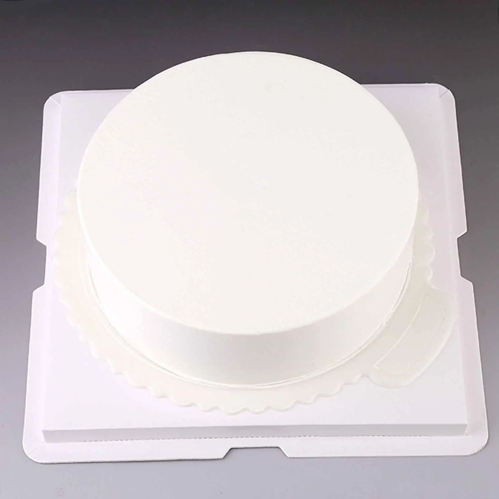 Round Cake Board with Handle Heavy Duty Plastic Display for Baking DIY Decorating Engagement Events