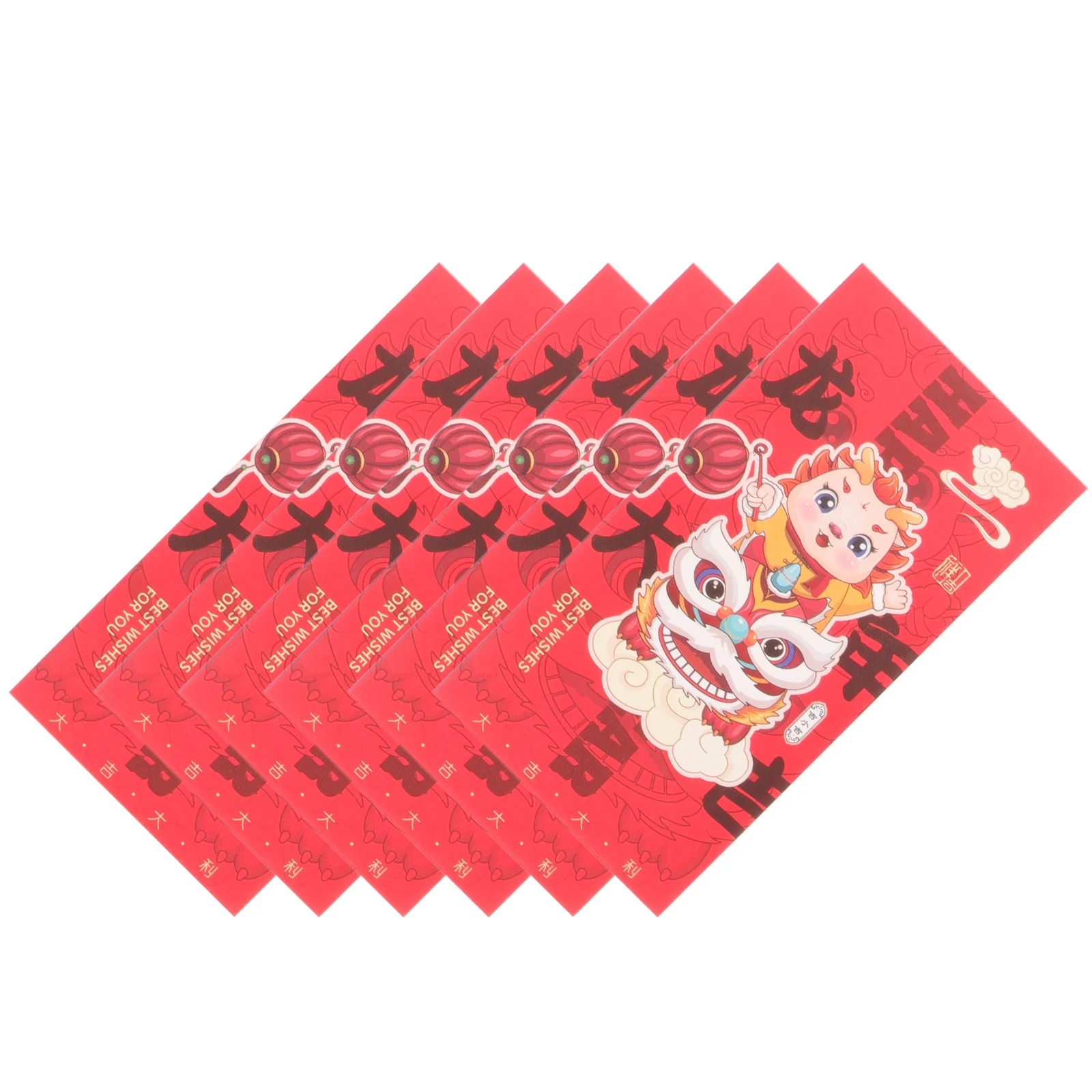 6 قطعة التنين الصيني المغلفات الحمراء السنة القمرية الجديدة حزم المال مهرجان الربيع الحزم 2024 تصميم زودياك التنين