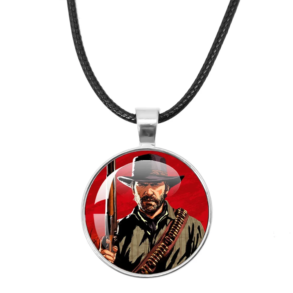 Red Dead Redemption Arthur Morgan John Maston Leather Rope Necklace Game Fans Gift Van der Linde Gang Backpack Pendant