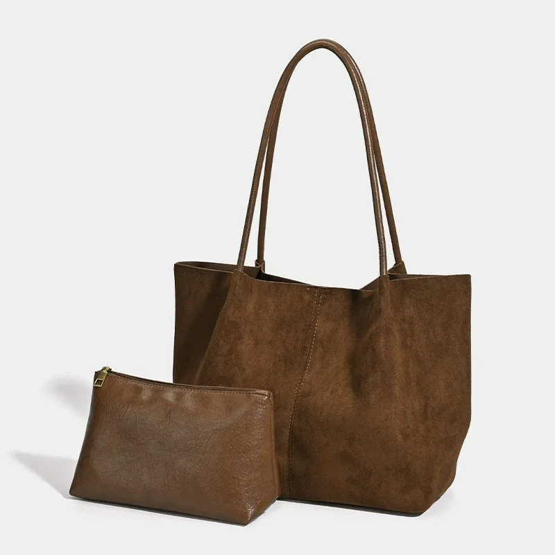 

Faux Suede Women big totes Luxury brand design Female Handbags and purse large capacity winter new ladies composige bags bolsas