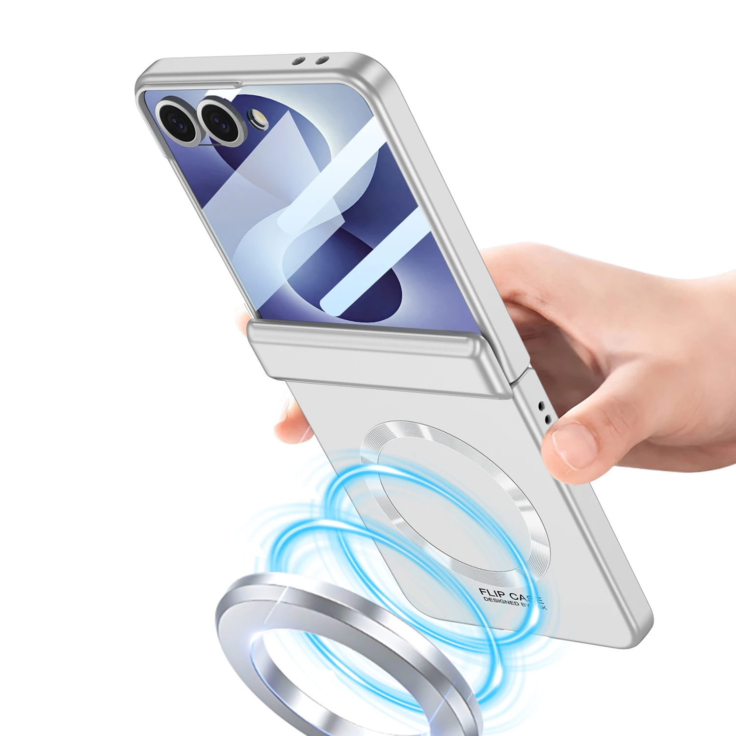 For Samsung Galaxy Z Flip 8 Case Ultra-thin Magnetic Wireless Charging Hinge With Mirror Film Shockproof Back Cover Accessories