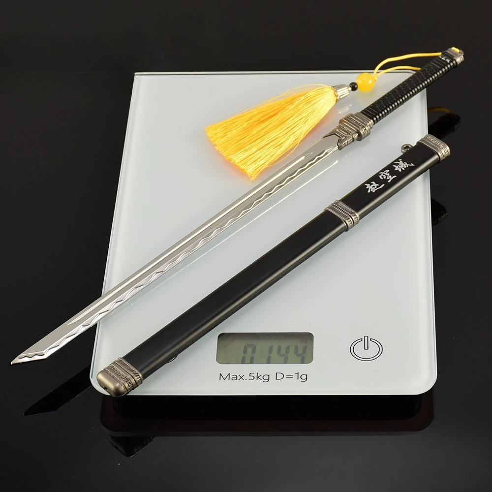 30 cm Slash God Zhao Kongcheng Tang Heng Mes Xingchen Anime Perifere Volledig Metalen Wapen Model Ambachten Mes Speelgoed Middeleeuwse Zwaard