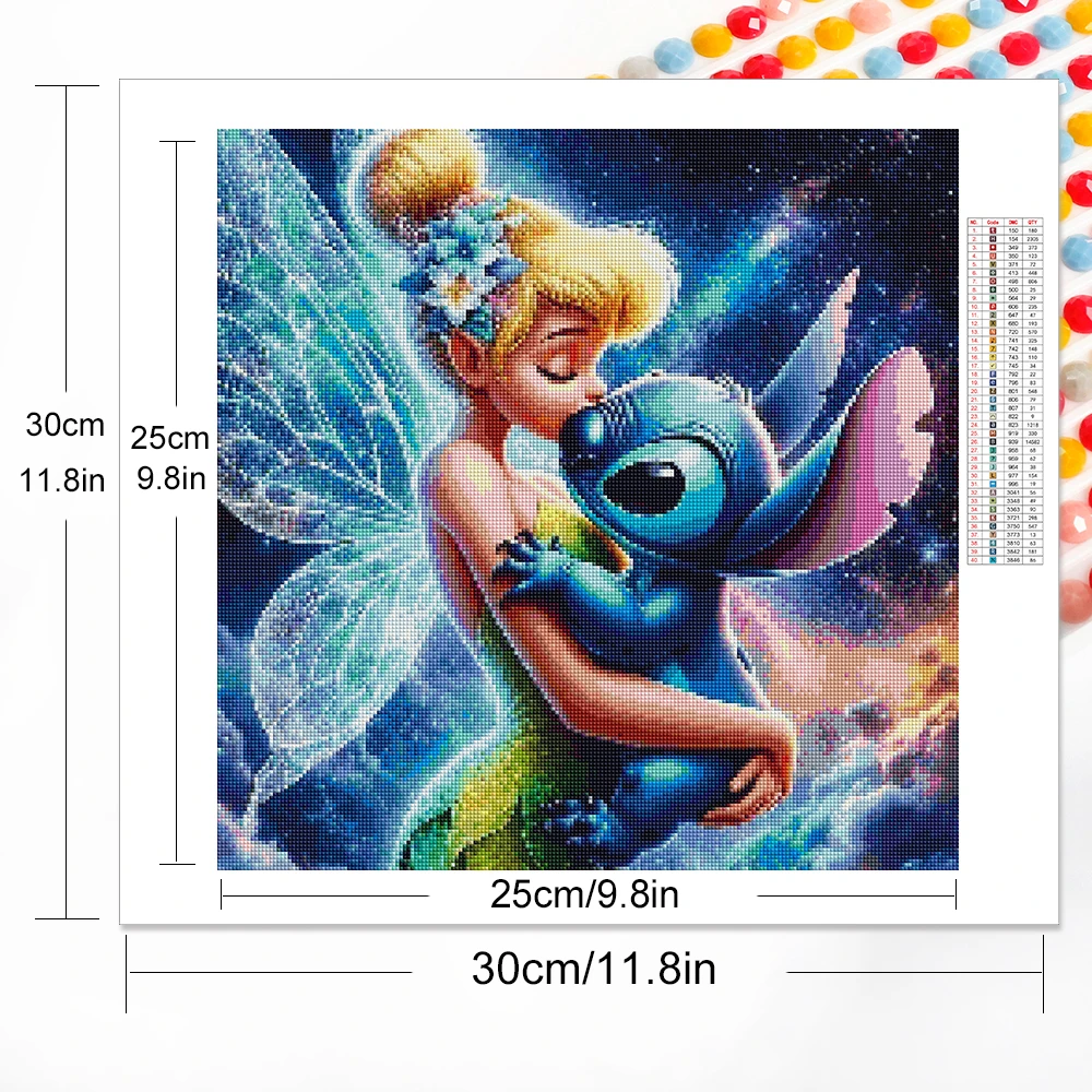 Disney Diamond Mosaic Elf Painting Stitch Cross Stitch Picture Rhinestones Embroidery Cartoon Full Round New Arrival Handicraft