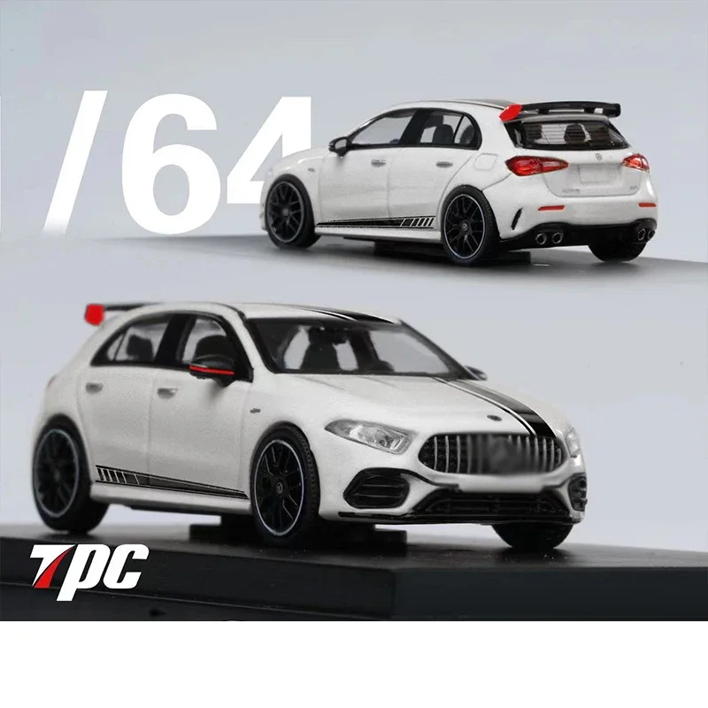 XT 1:64 Model Car A45 Alloy Die-Cast Vehicle Collection Display White Black Streak Coating