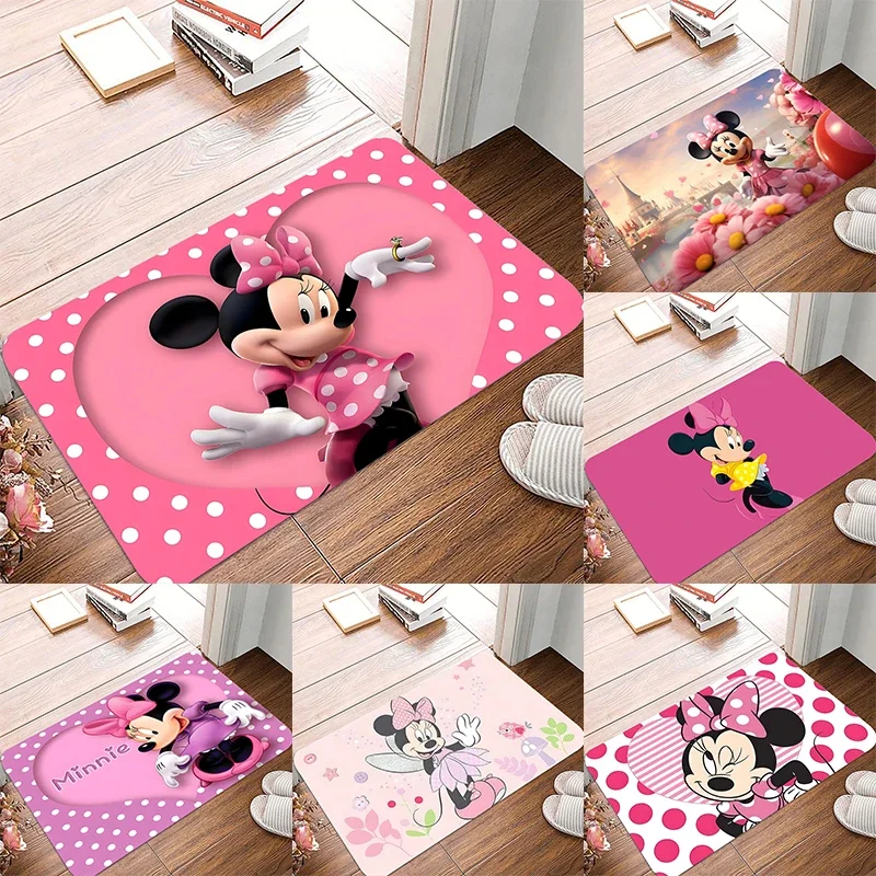 

MINISO Disney Minnie Mouse Door Mat Anti Slip Floor Mat Kitchen Bathroom Mat Outdoor Carpet Home Indoor and Outdoor Rug