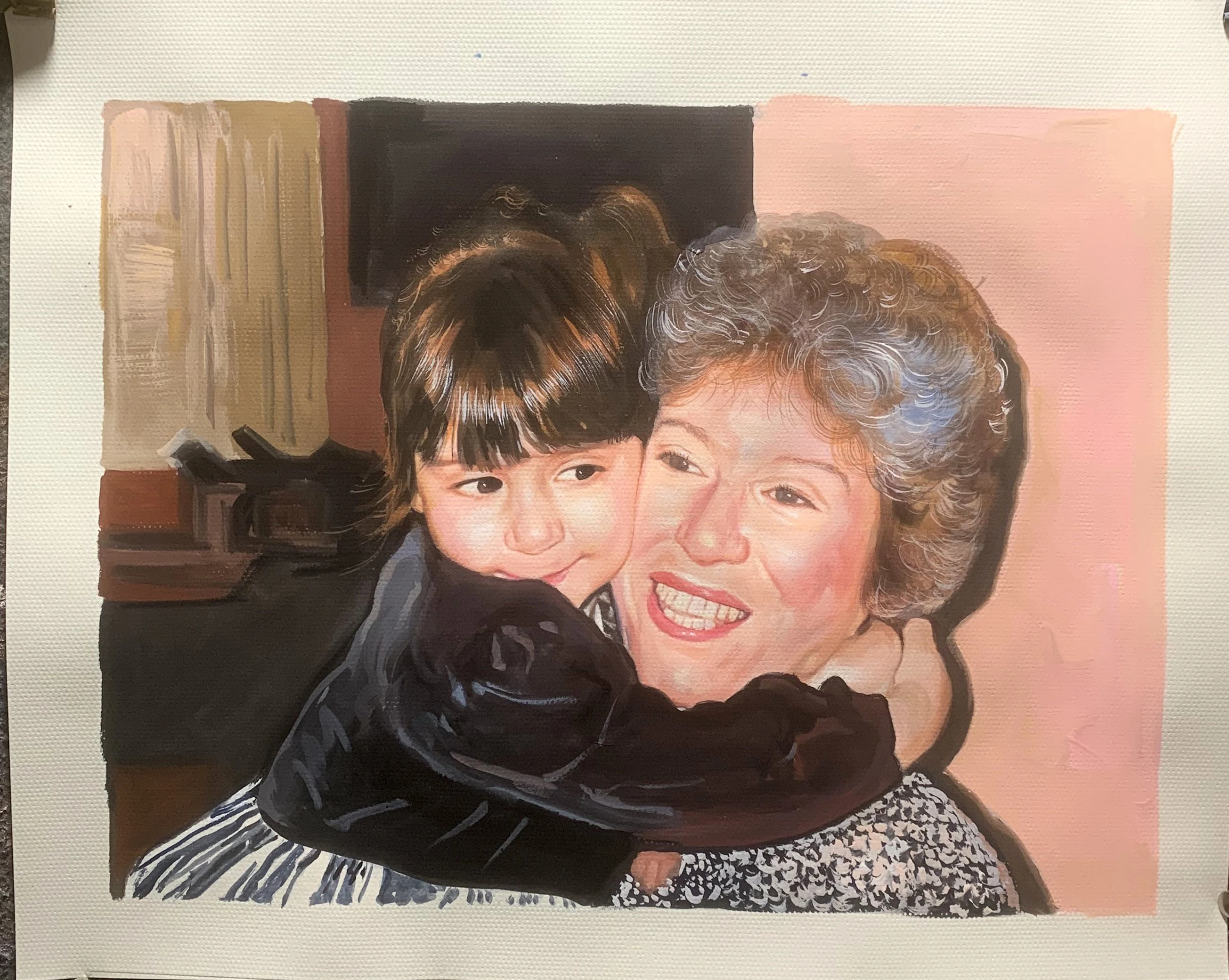 zd-Custom Handmade Pastel Painting From Photo Portrait Painting Wall Art Painting@