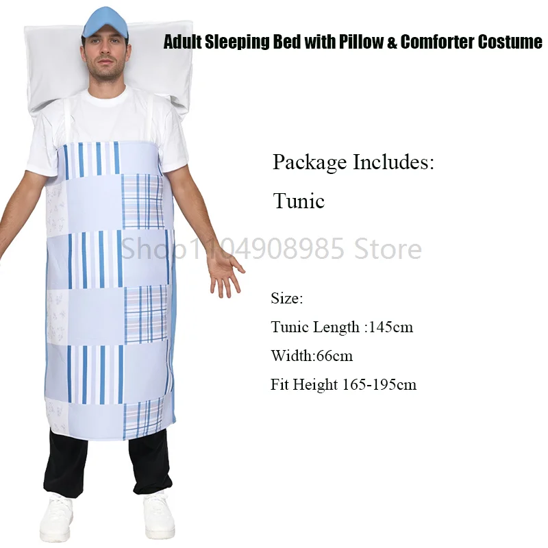 Unisex Vrouwen Mannen Grappig Quilt Halloween Fancy Dress Up Volwassen Slapen Bed met Kussen Trooster Halloween Kostuum