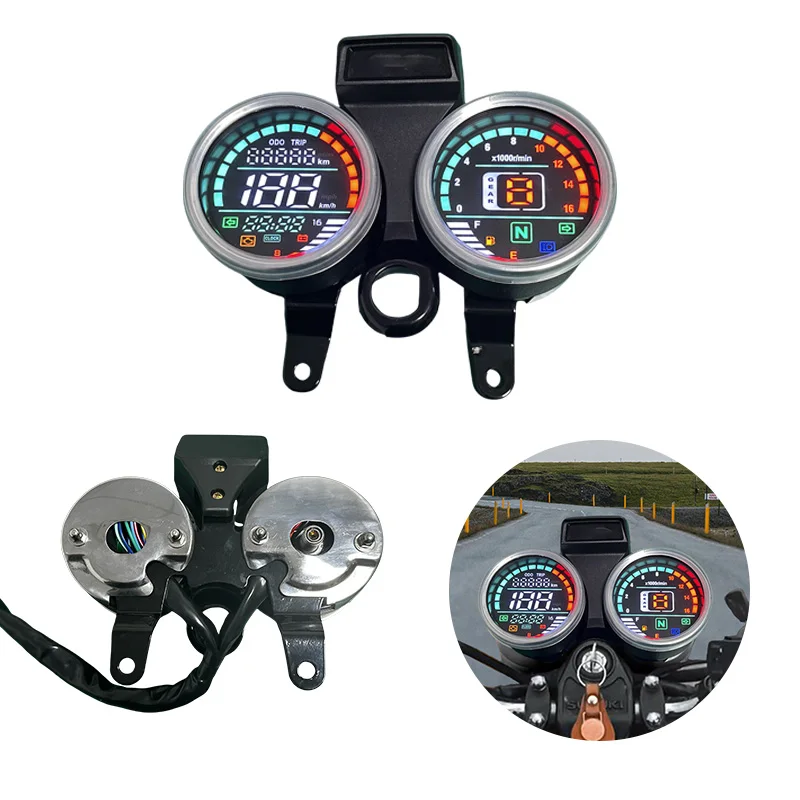 

New CG Motorcycle Speedometer Moto Digital Tachometer Dashboard Display Panel for Suzuki GN 125 GN125 Intruder 125 Intruder125