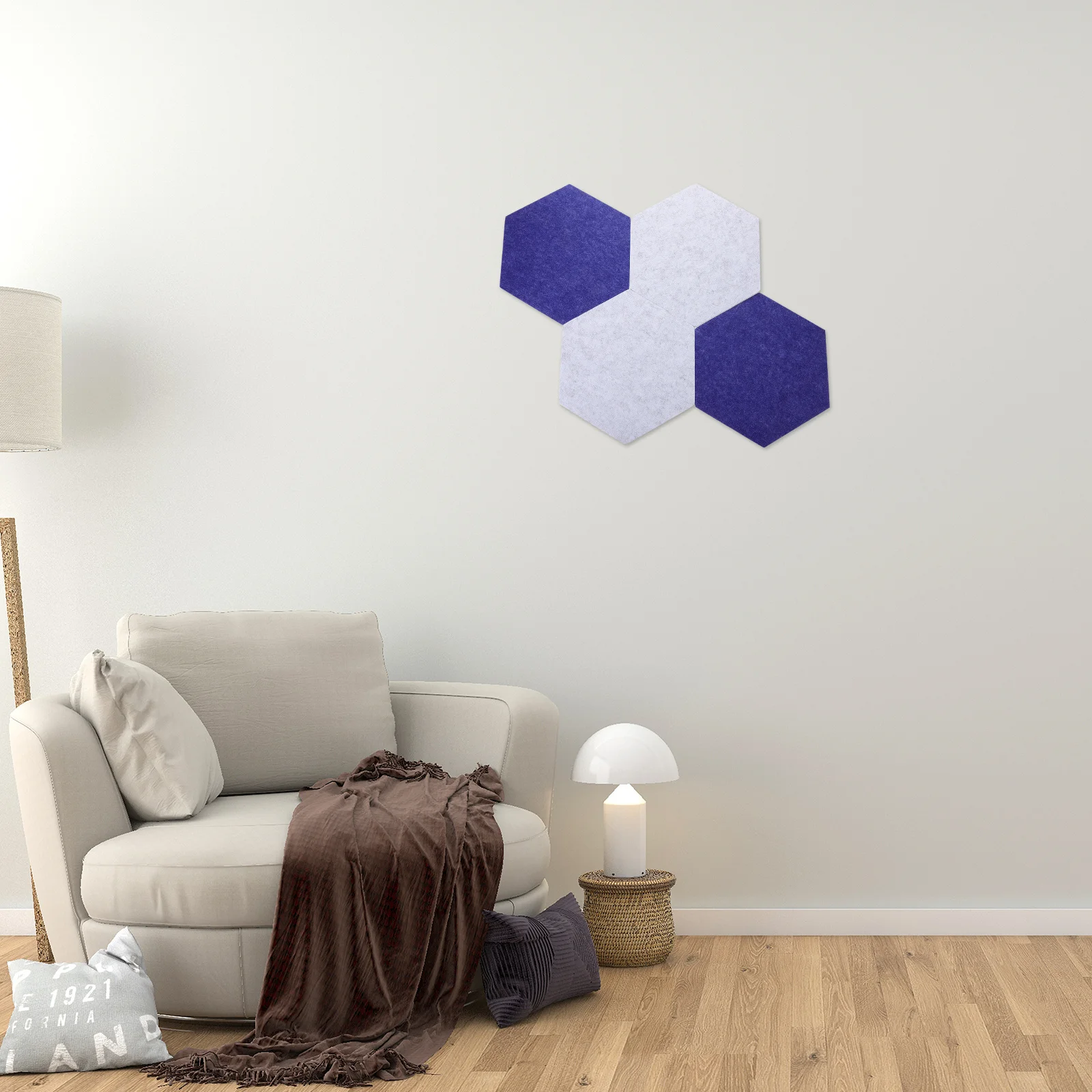 6pcs Hexagon Felt Bulletin Board Tiles Self Adhesive Wall Display Panel For Office Home Classroom Notice Board Decorative Wall