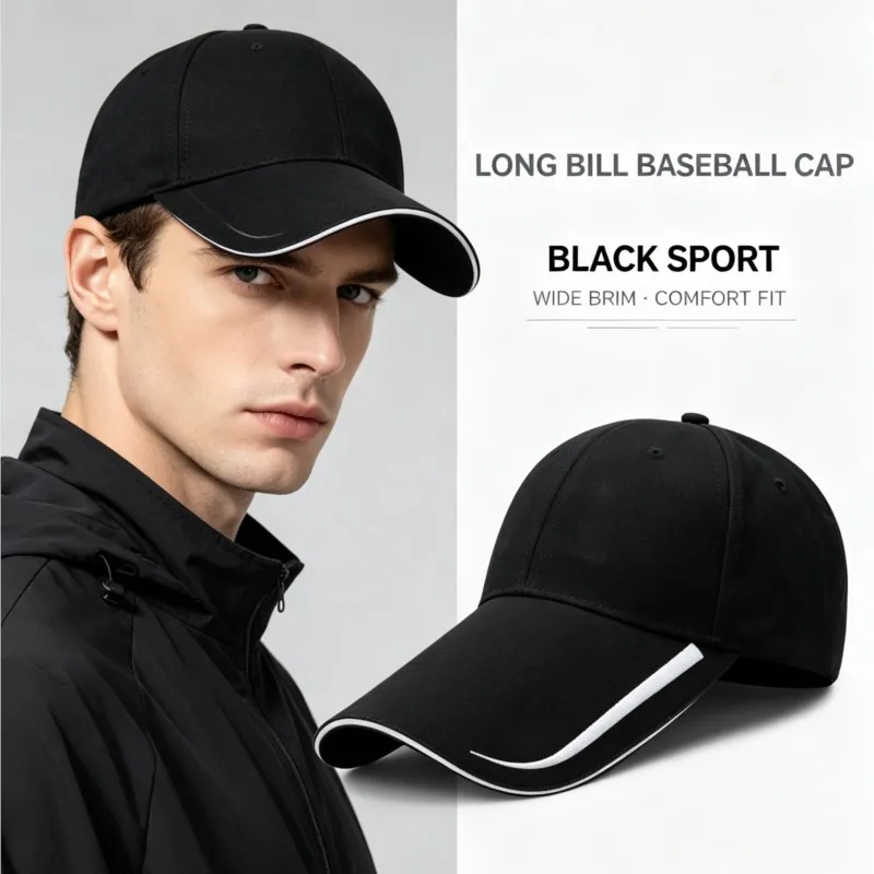 Large Head Circumference Baseball Cap Unisex Spring Summer Extended Brim Fish Hat Outdoor UV Protection Oversize Peaked Sun Hat