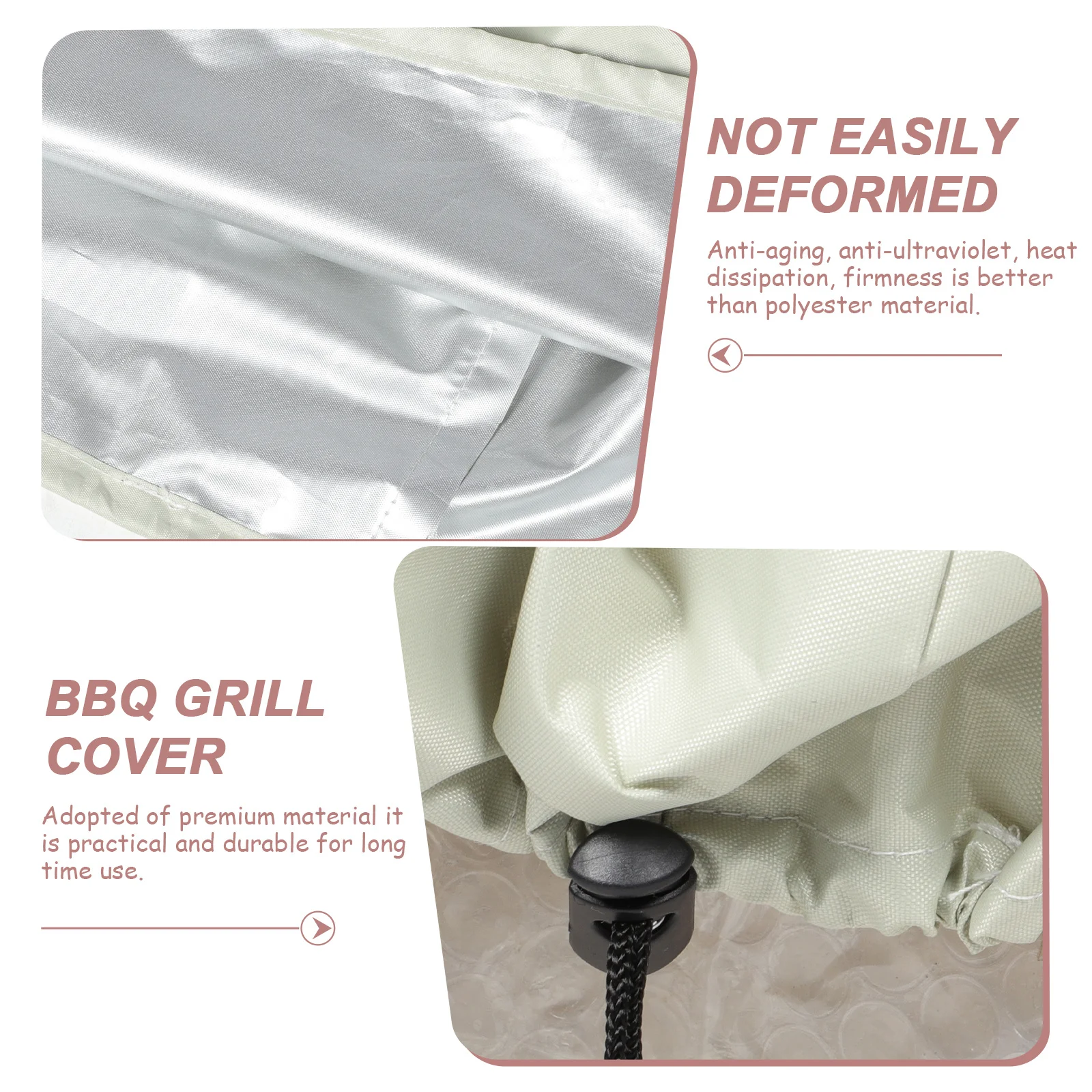 Cubierta para parrilla de barbacoa con cordón, tela Oxford 210d, resistente a los rayos UV, protector solar a prueba de nieve, Protector portátil compacto y ligero para exteriores