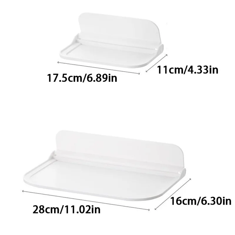 Folding Wall Mounted Shelf Space Saving Storage Rack Punch-Free Phone Holder WiFi Router Organizer for Bathroom Kitchen