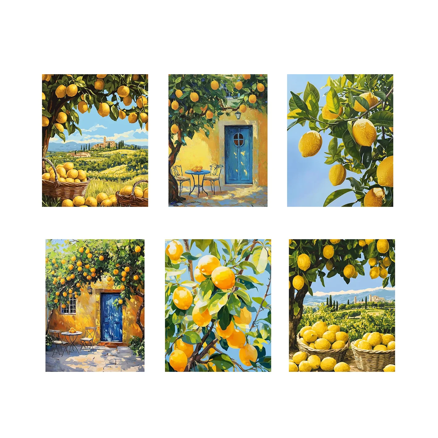 Lemon-Themed Modern Style Canvas Poster Living Room Wall Art Decor Exquisite Gift Home Decoration Mediterranean Style