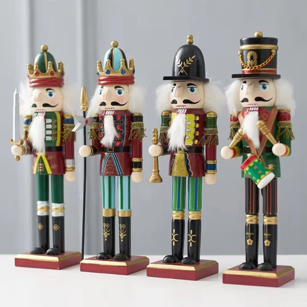 30CM Nutcracker Decorations Christmas Nutcracker Decor Hand-painted Wooden Long-lasting Use Unique And Eye-catching