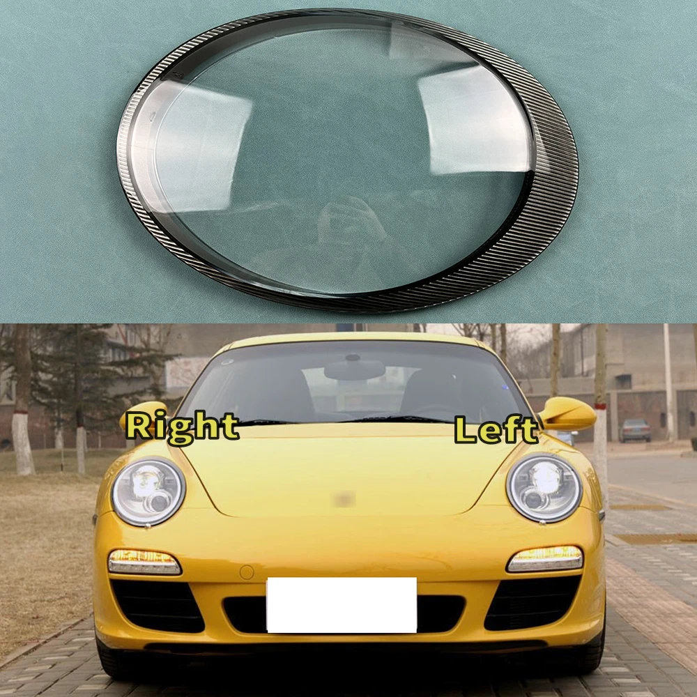 

For Porsche 911 997 2005-2011 Transparent Headlamp Cover Headlight Mask Lampshade Lamp Shell Plexiglass Replace Original Lens