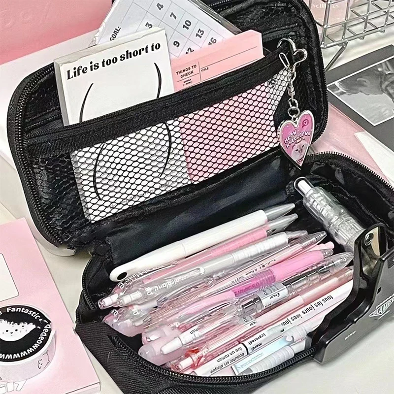 Versatile Transparent Stationery Storage Bag Large Capacity Pen Bag Universal Pencil Case Fashion Simple Pencil Case Gifts