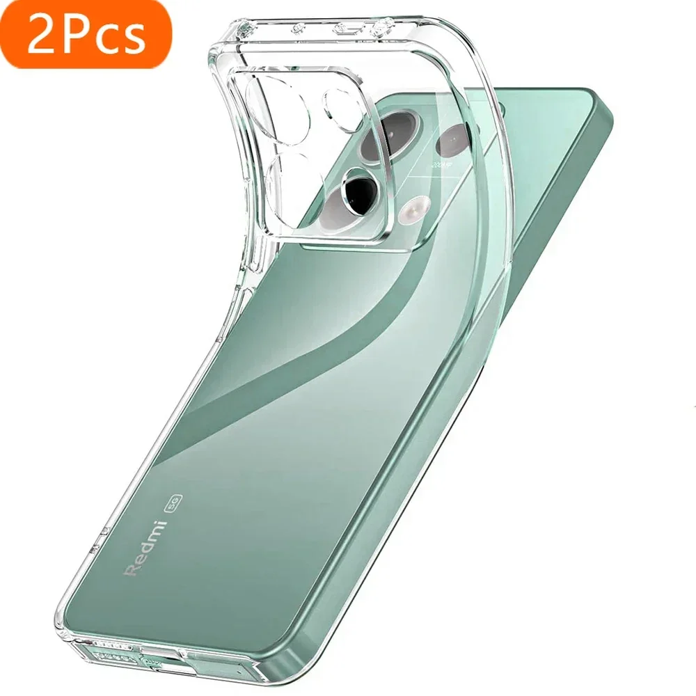 

2Pcs Ultra Thin Silicone Soft Case For Xiaomi 14T 14 13 13T 12 12X 12T 12S Pro Lite Ultra Transparent Crystal Clear Shell Back C