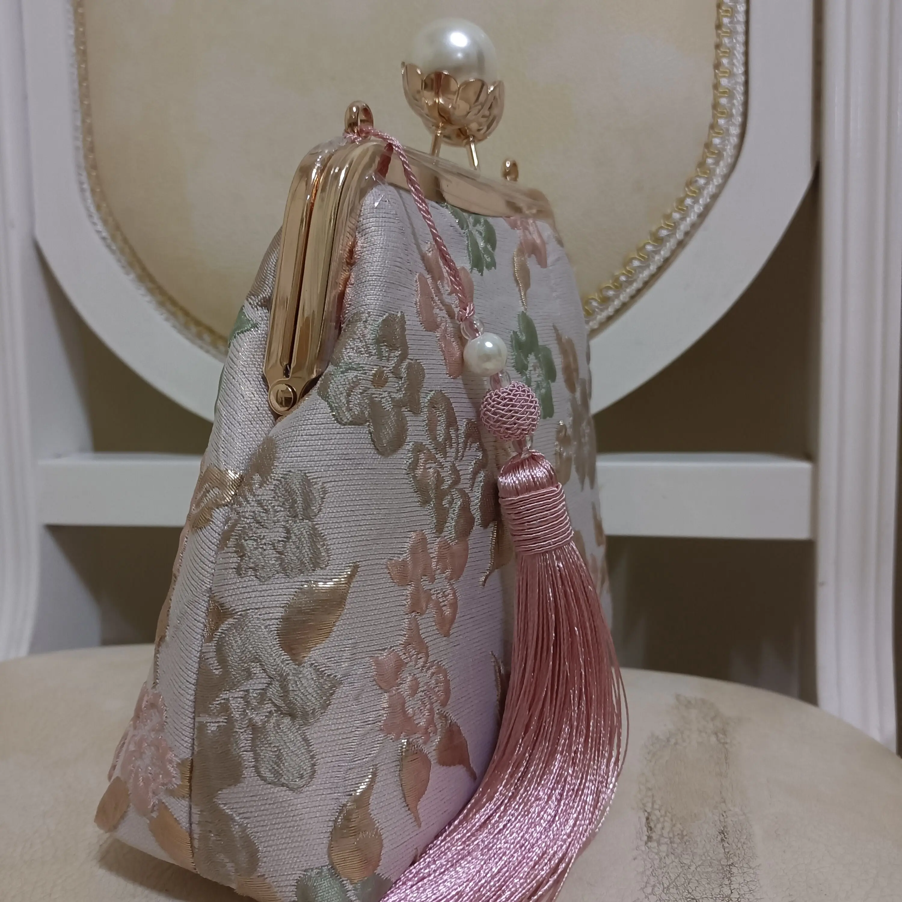 Mother Gift Bag Beading Pink Wedding Fringe Bag Shell Lock Bags Chain Women Shoulder Crossbody Bag Women\'s Handbags Purses