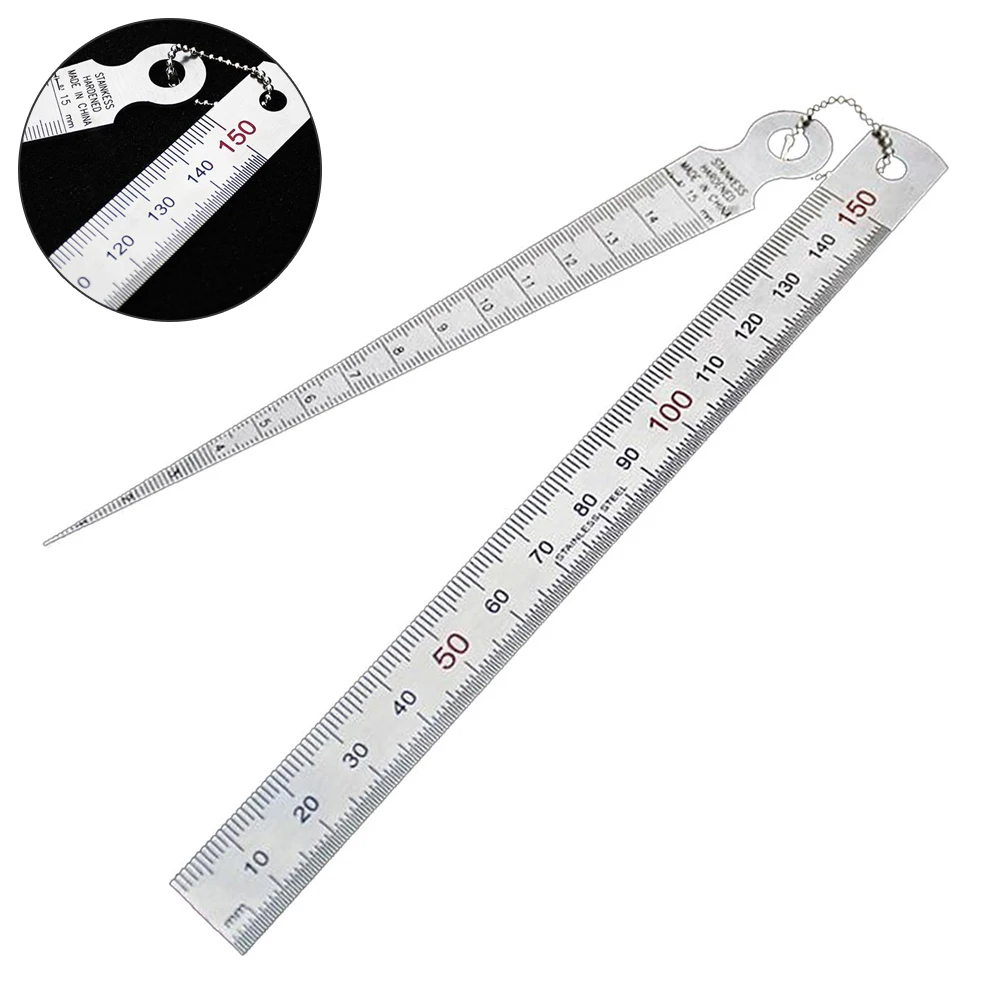 

2pcs/set Stainless Steel Welding Taper Gauge Taper Straight Ruler Test Depth Ruler High Precision Gauge Rulers