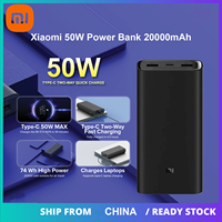 Xiaomi Power Bank 3 20000mAh 50W  Mi Power Bank 20000 mAh Pro PB200SZM Triple USB-C Two-way Quick Charge mobile phone battery