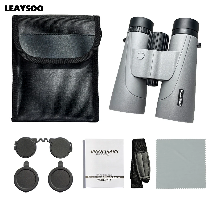 Binoculares Profesionales Impermeables 12×52 con Oculares Giratorios, Telescopio Óptico para Observación de Aves, Caza, Camping y Senderismo