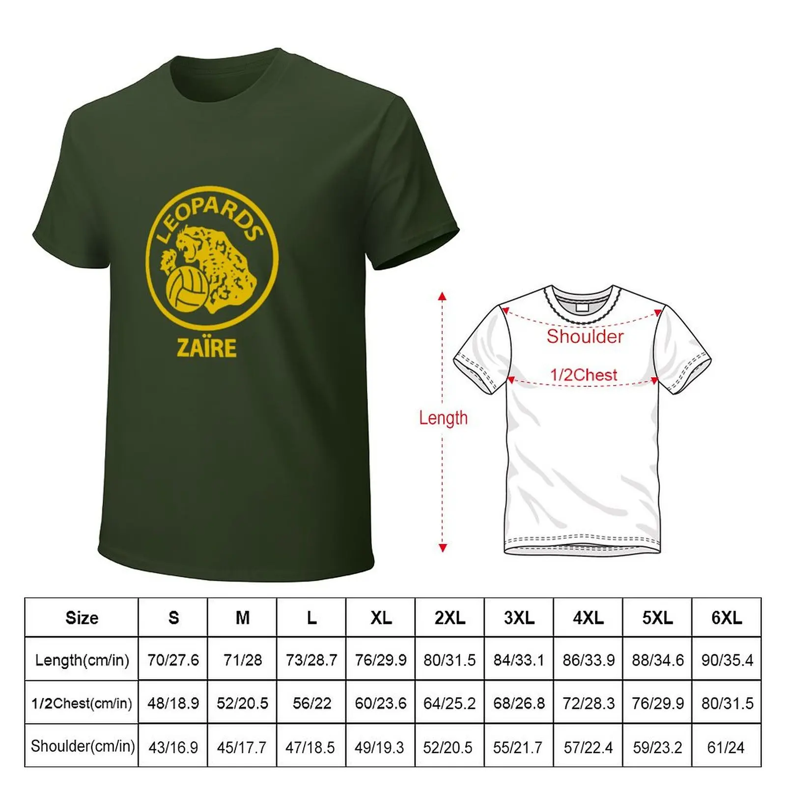 Zaire Leopards 1974 Retro Football T-Shirt tops blanks boys whites t shirts for men cotton