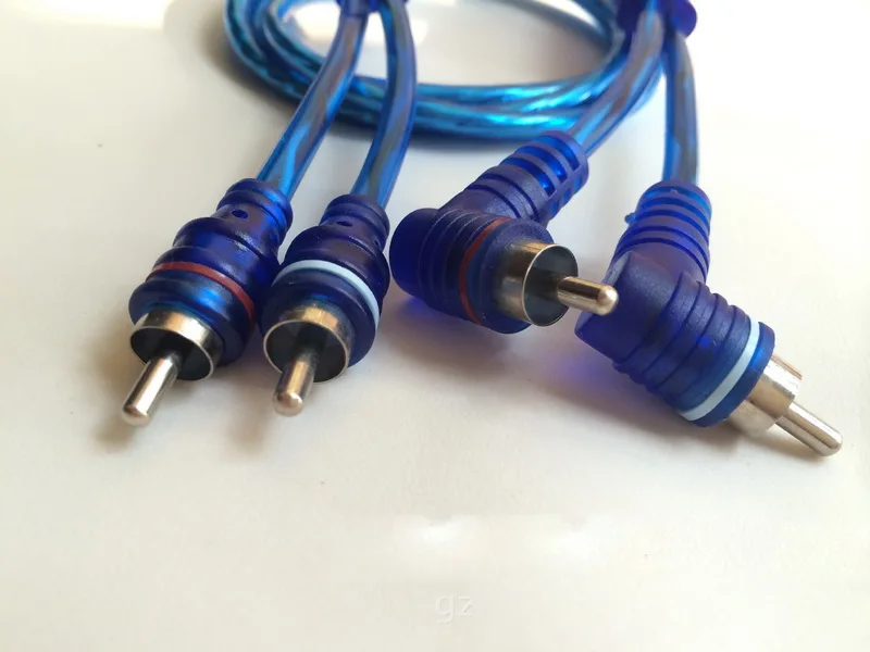 MJ-1 Car Audio Amplifier Cable 40 Core Pure Copper Wire 5M Blue Transparent PVC Sheath Subwoofer Connection Cord