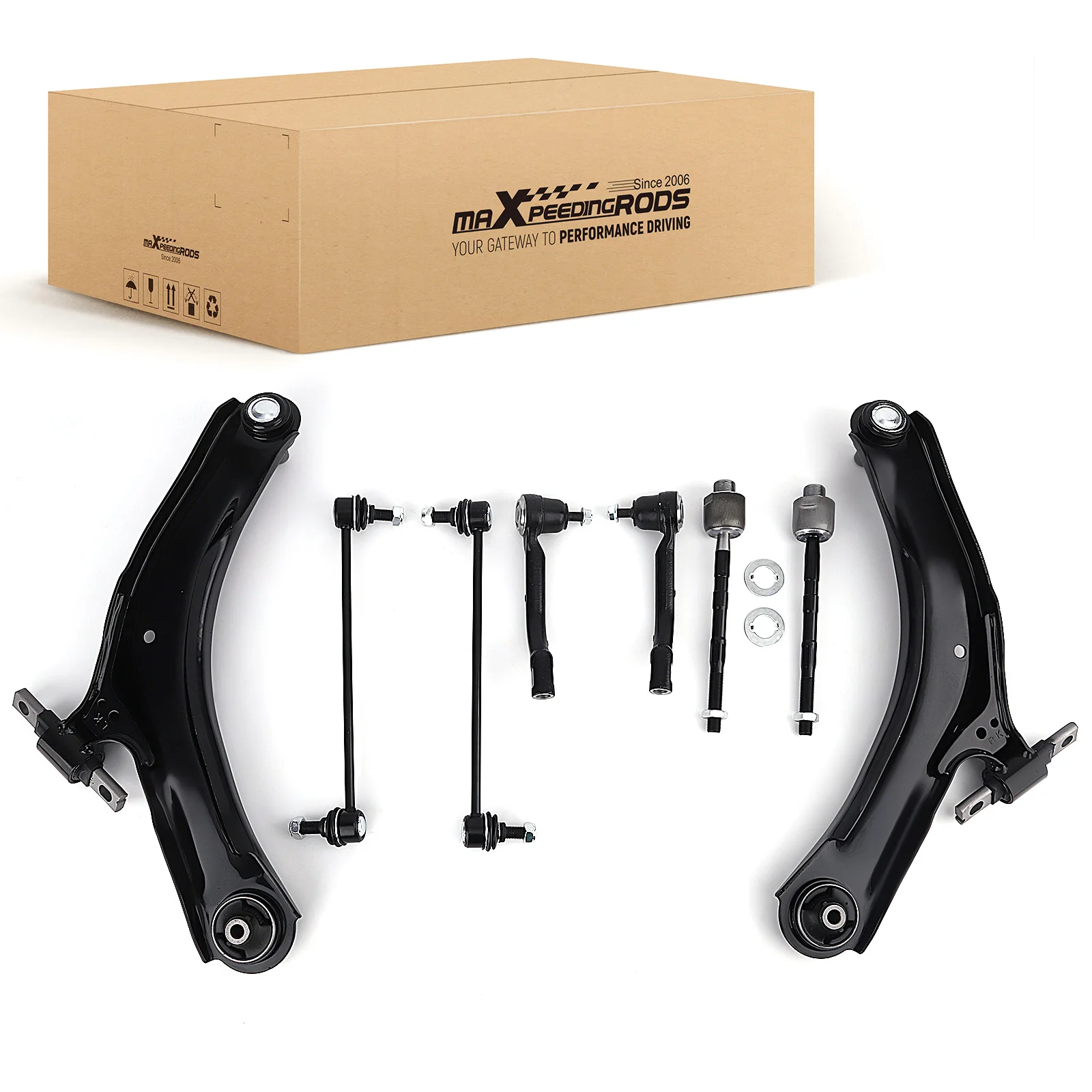 

Front Lower Control Arm + Sway Bar Link + Tie Rod End for 2008-2015 Nissan Rogue
