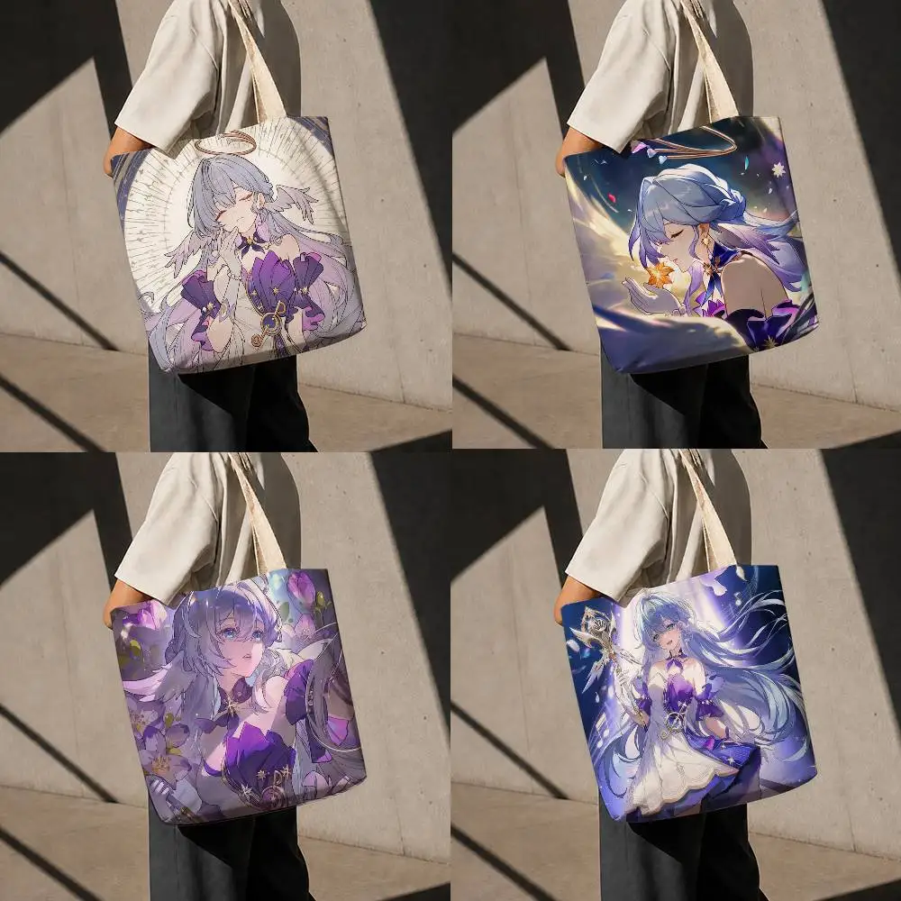 Robin  Printed Canvas Tote Bag with Zipper for Work School and Travel