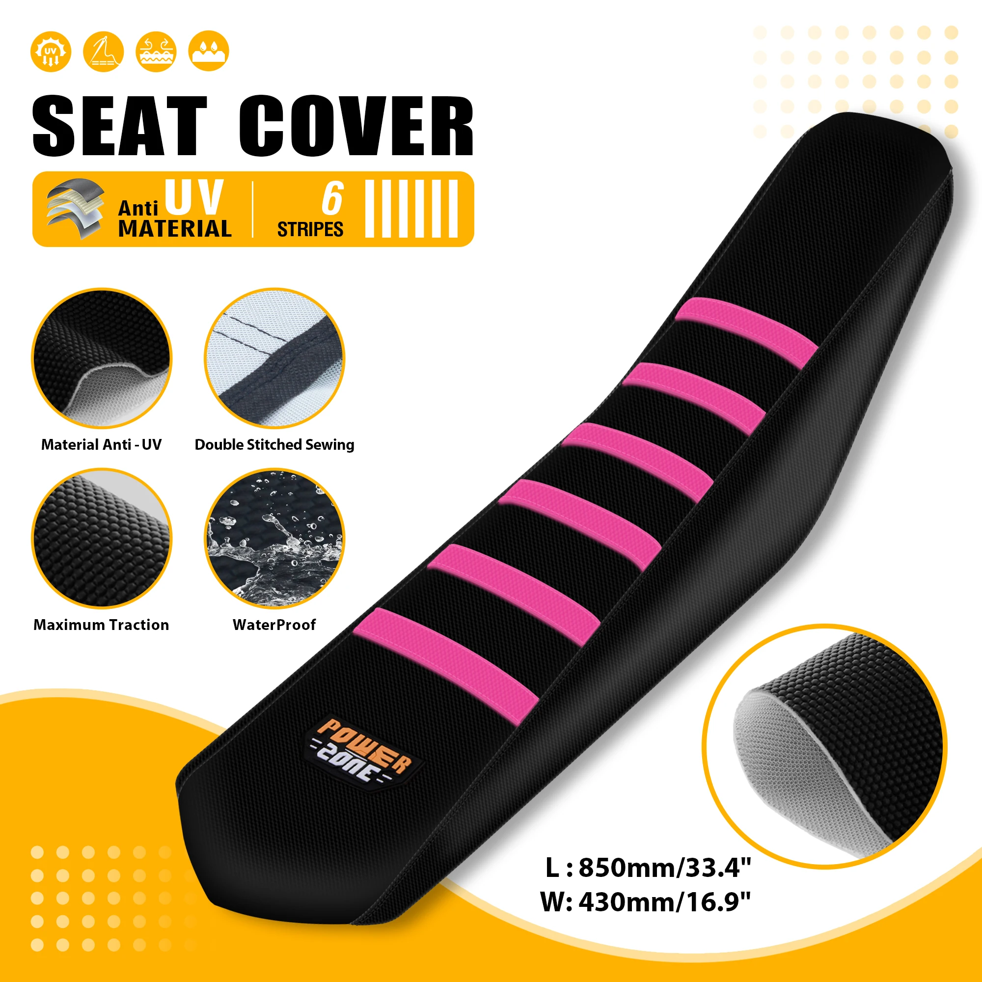 Powerzone Universal Motocross Soft Seat Cover For KTM HUSQVARNA HONDA YAMAHA SUZUKI Motorcycle Rubber Gripper Seat Cushions