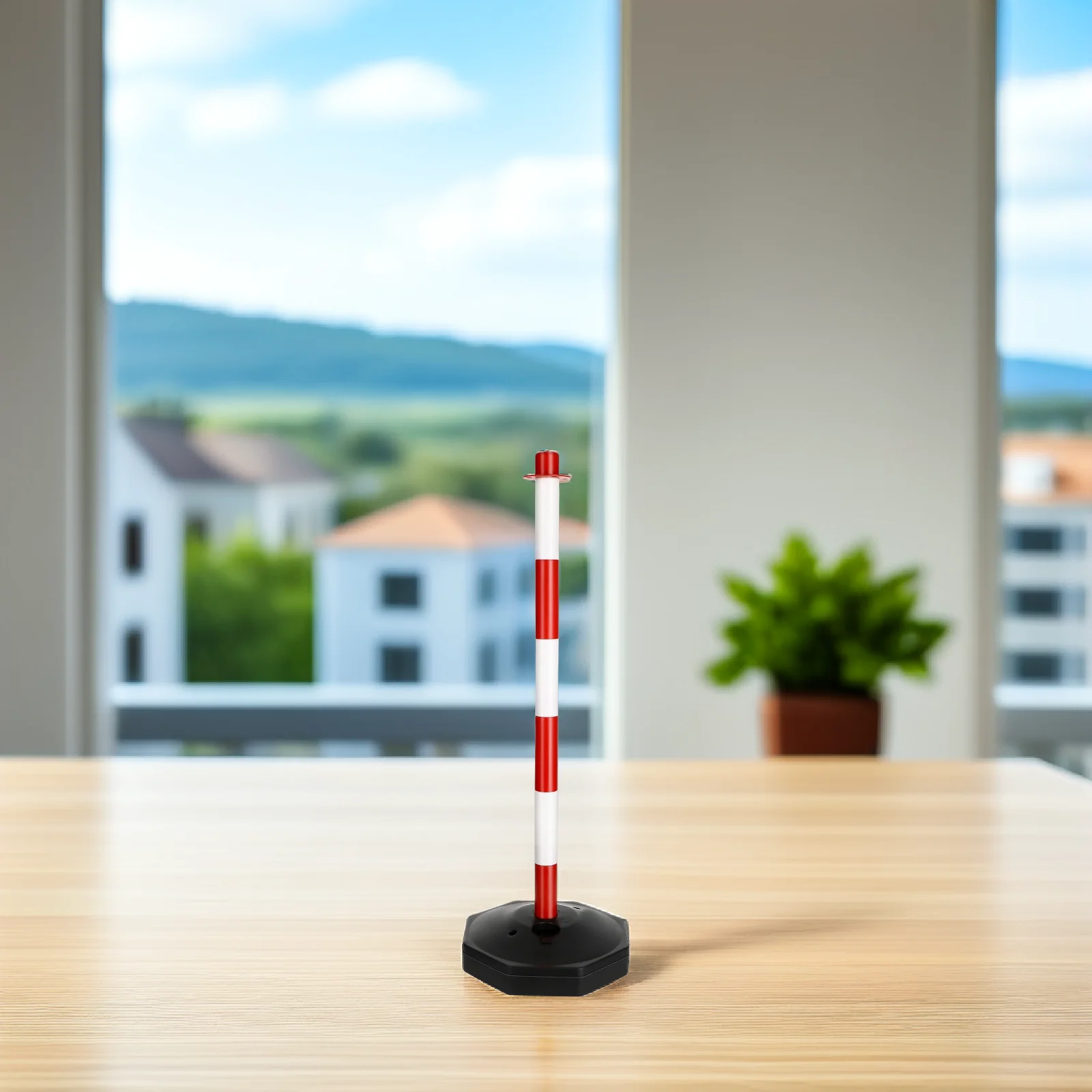 Warning Column Red and White Elastic Isolation Pile Fillable Base Anti-Collision Safety Cone Road Barrier Traffic Facility