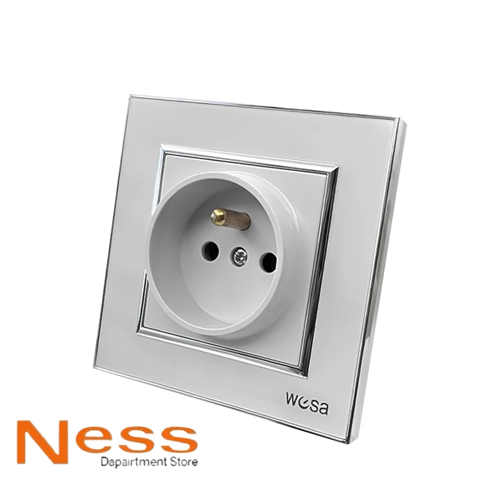 NESS الأبيض الكلاسيكي 3 عصابة 1 طريقة 250 فولت 16A التيار المتناوب الجدار الروك التبديل الاتحاد الأوروبي القياسية لوحة أكريليك زر مفتاح الإضاءة مثبطات اللهب #6