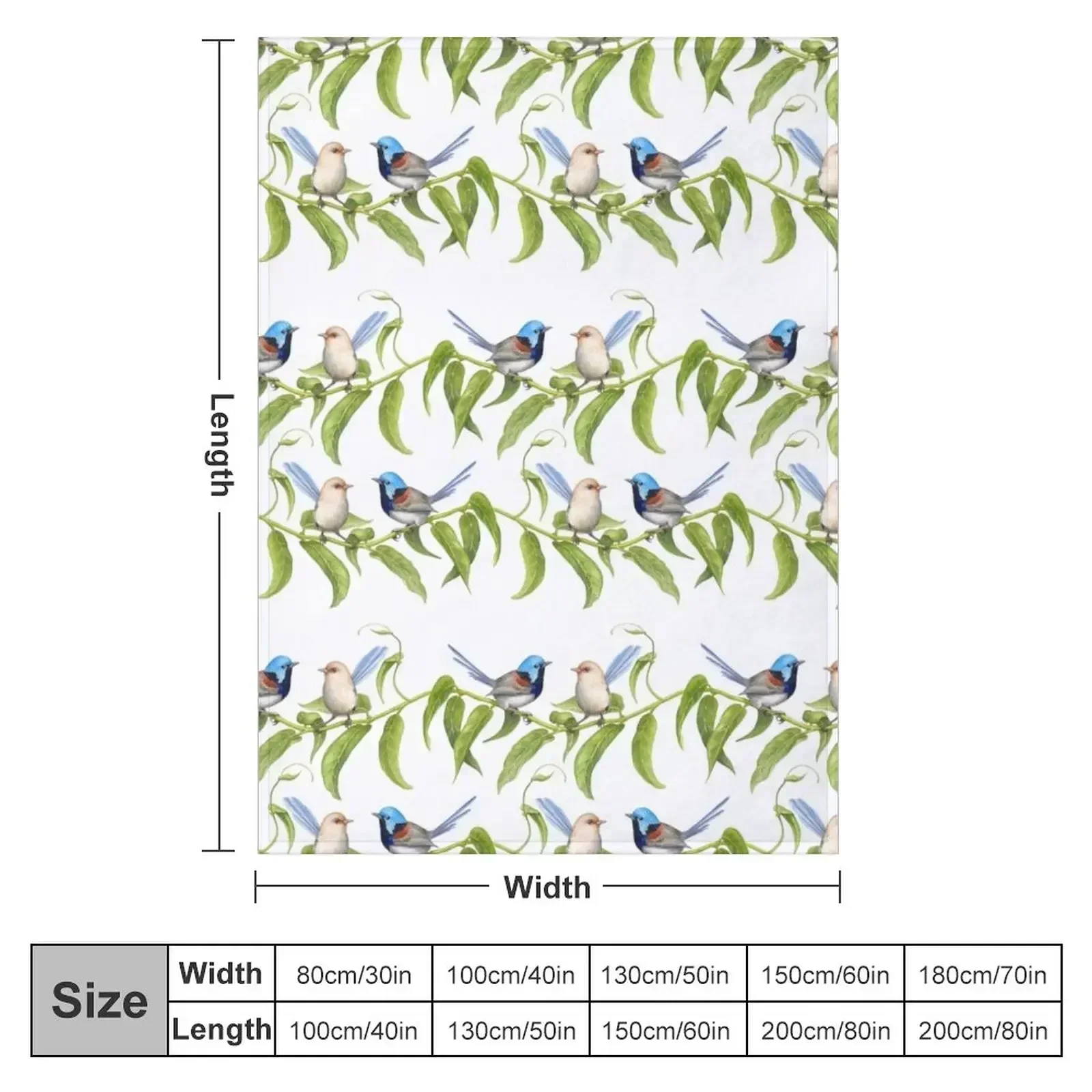 Variegated Fairy-Wrens - by Nadya Neklioudova Throw Blanket Custom Beach Blankets For Bed Shaggy Blankets