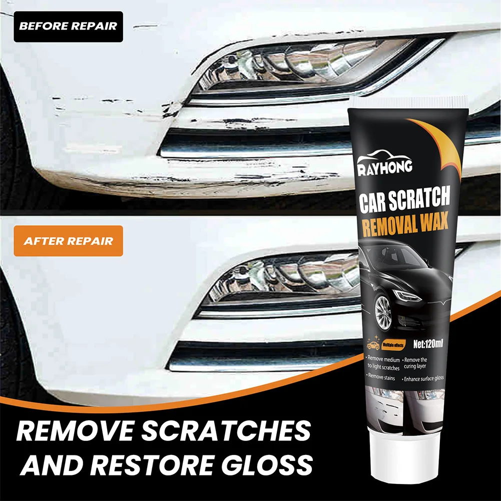 120ml Automobile Glossy Shine Wax rimuovi macchie Car Polish Scratch Remover Quick Fix Car Paint Scratch Repair Kit di pulizia