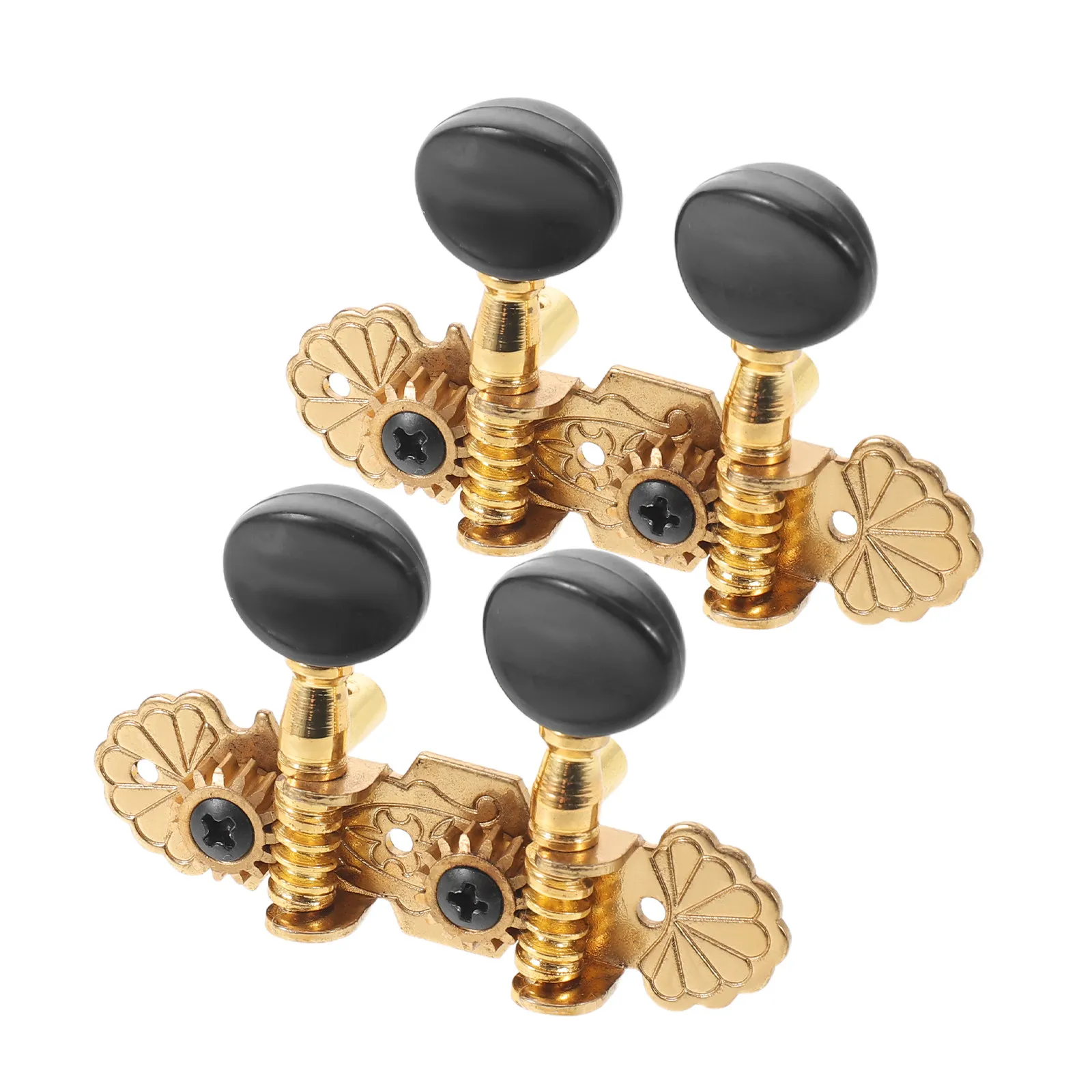 1Set Ukulele Tuning Pegs Brass Vintage Style Dual Hole Mount Classical Guitar Tuners Smooth Accurate Acoustic Guitar String view 2