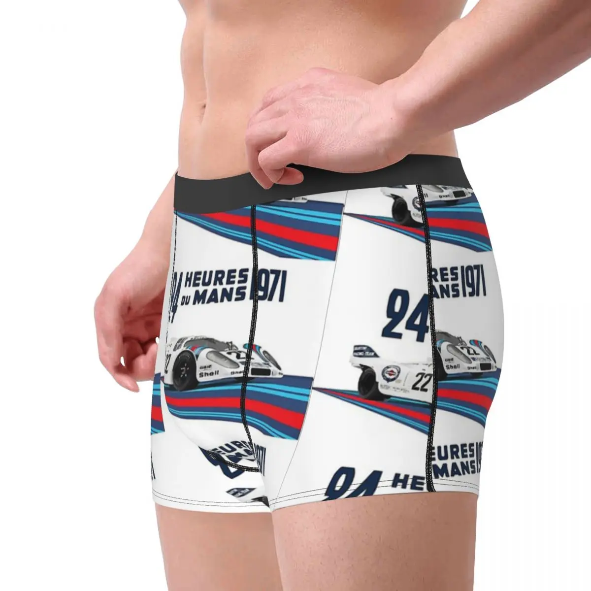 Martini Racing Car Boxer cuecas masculinas, cuecas altamente respiráveis, shorts estampados, ideia de presente, 1970, qualidade superior